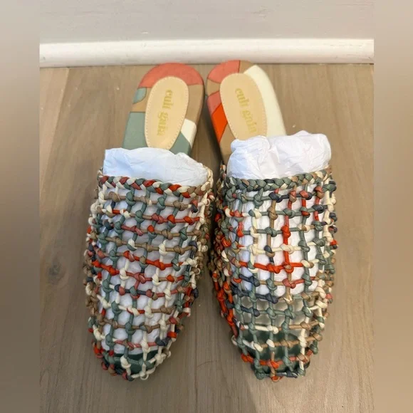 New In Box Cult Gaia Monica Mules EU 36 US 6 Light Lava Woven Shoes - Picture 5 of 9